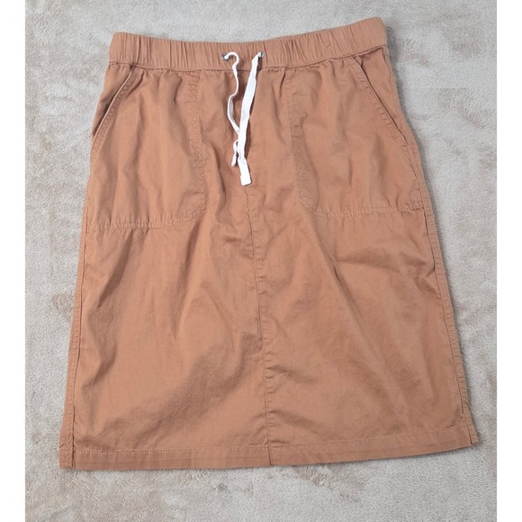 Pact Organic Dresses & Skirts - Pact Daily Twill skirt Medium Tan organic cotton stretch drawstring pockets EUC